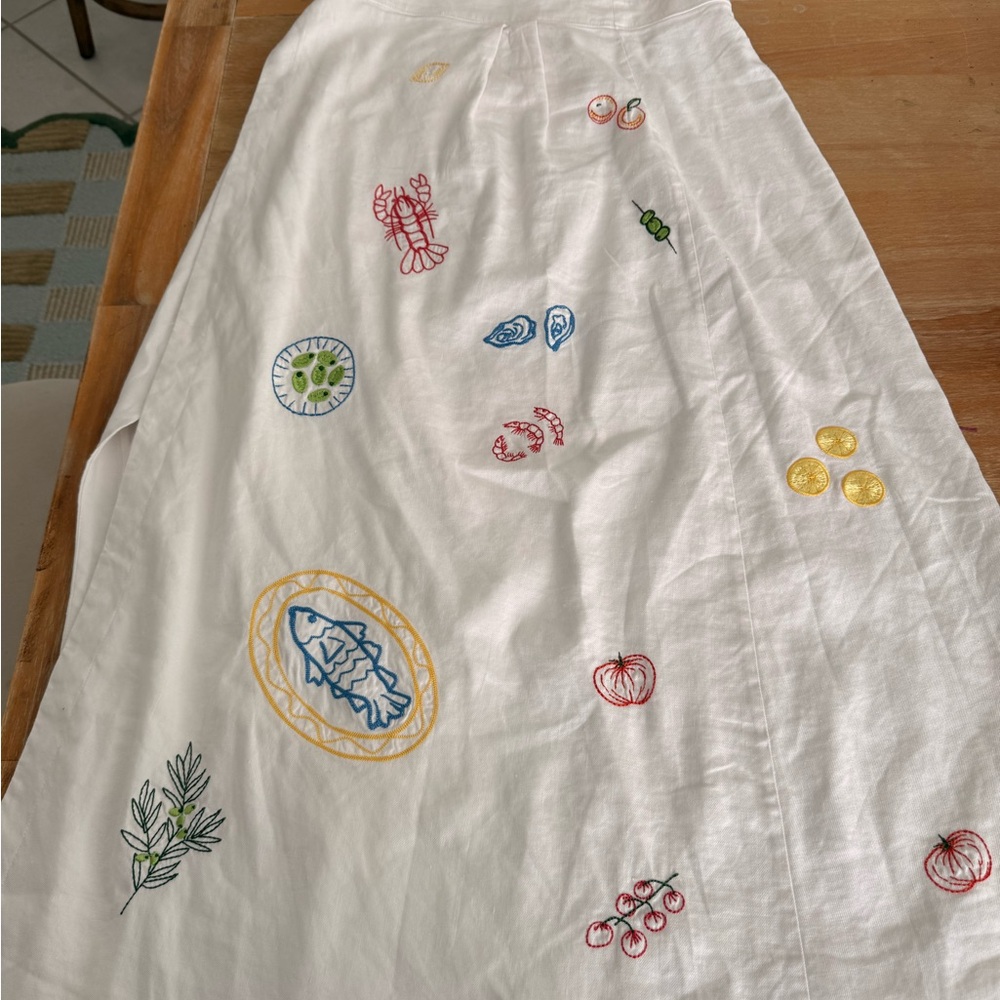 Maeve Anthropologie Embroidered Maxi Skirt with Front Slit - Picture 7 of 8